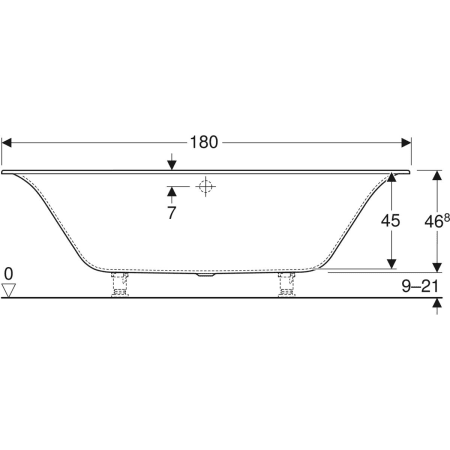 554.008.01.1 Прямоугольная ванна Geberit Soana, с узкими краями, Duo Geberit  - Вид №14