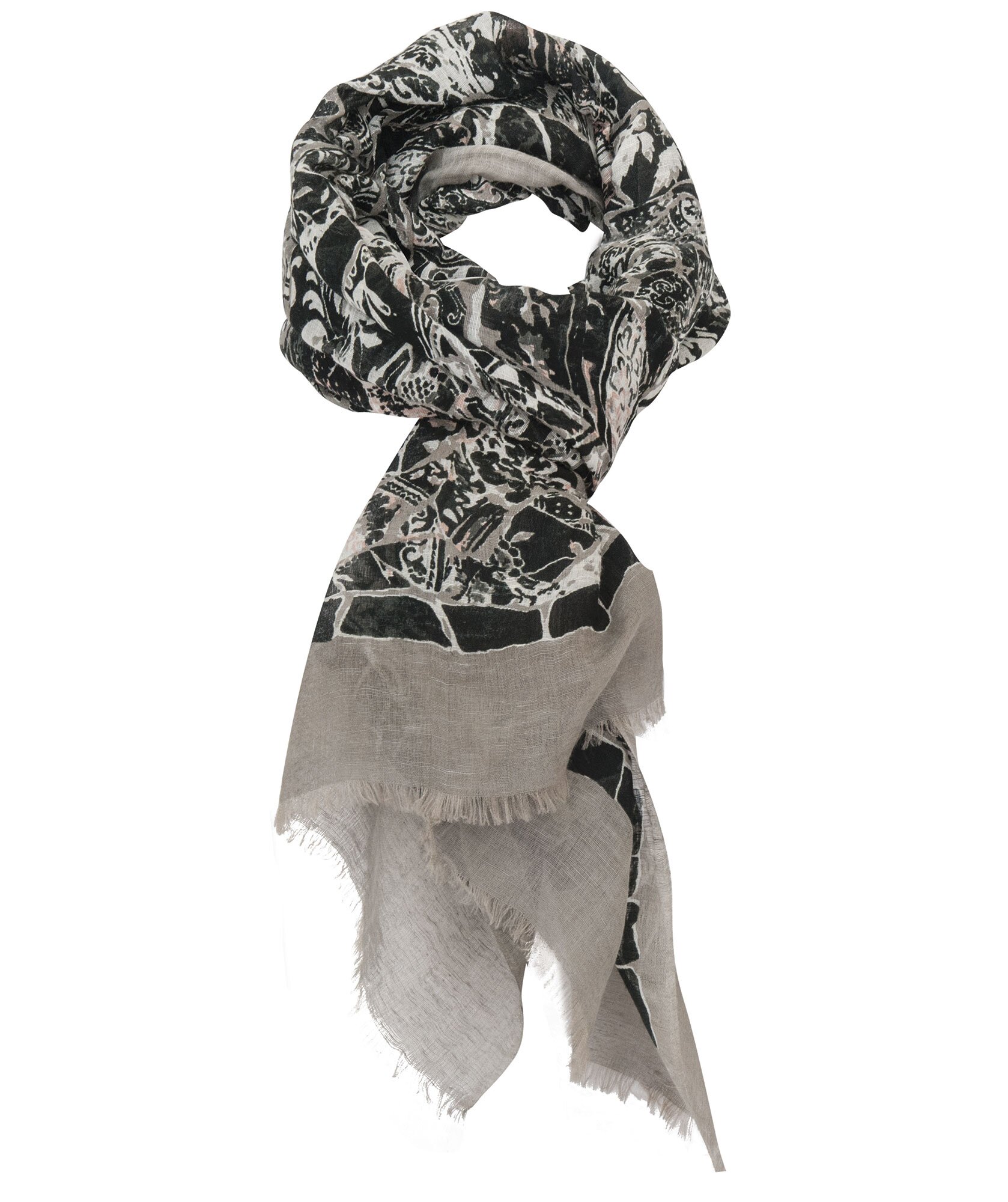 INE_B Шаль 70/190 45% лен 35% хлопок 20% шелк PETRUSSE Santreyd 