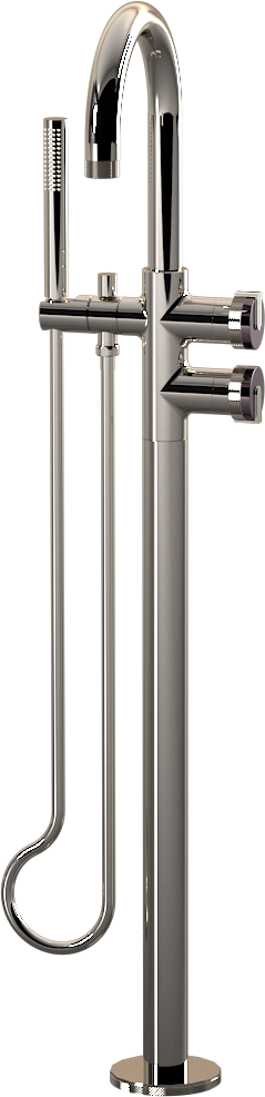 E-11554-R1OX-L1PC-PN Смеситель напольный отдельностоящий (внешняя часть) GRAFF MOD+