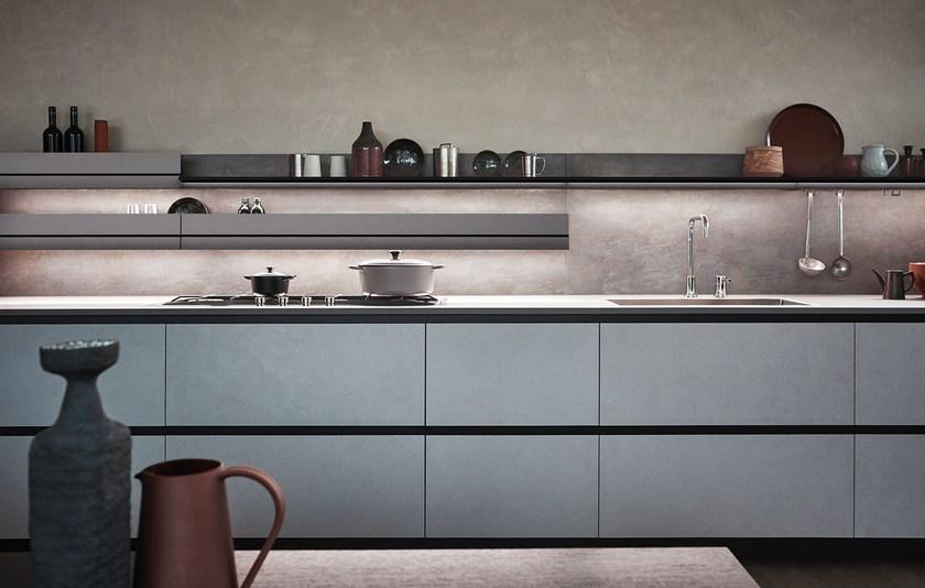 Cesar Линейная модульная кухня без ручек из меламина Maxima 2.2 sun-id-1447303 - Вид №3