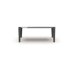 Стеклянный выдвижной прямоугольный стол