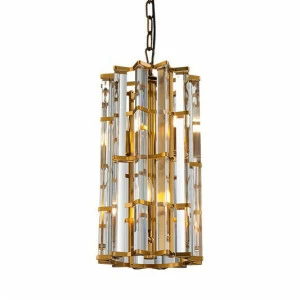 Светильник подвесной 45х25 см латунь Etro KR0966P-4 brass DELIGHT COLLECTION ДИЗАЙНЕРСКИЕ 00-3882355 Золото;прозрачный