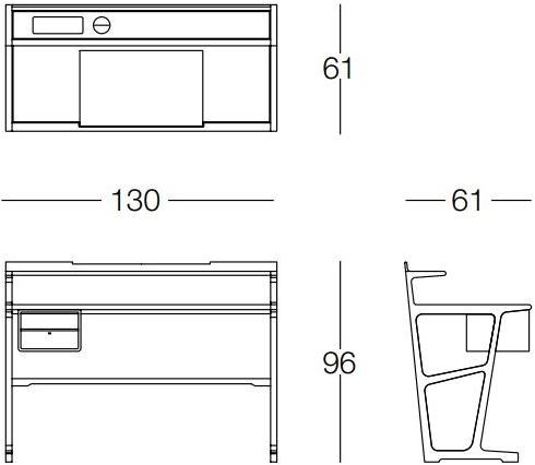 Frigerio Salotti Письменный стол из дерева с ящиками Archè Arche sun-id-1427283 - Вид №3