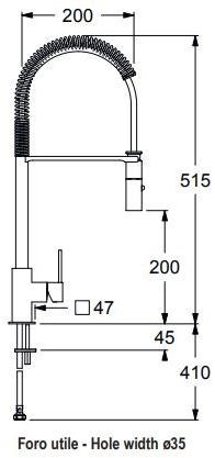 GUGLIELMI Кухонный смеситель, однорычажный, с вытяжным душем Semi-pro Fggg65935 - Вид №2