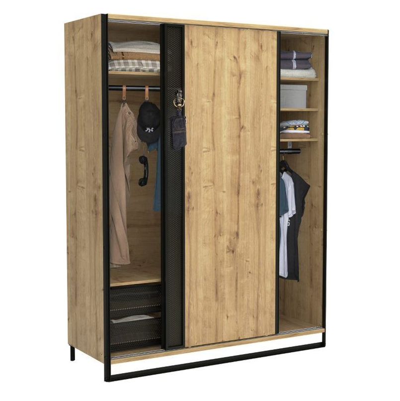 Шкаф-купе двухдверный светлый дуб Wood Metal CILEK WOOD METAL 00-3832633 Бежевый Santreyd  - Вид №2