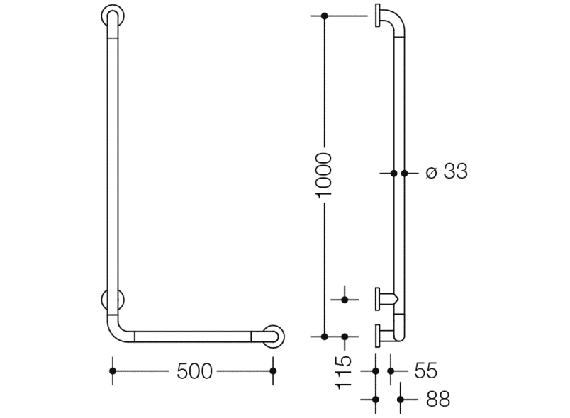 801.22D140 угловая ручка HEWI HEWI active+  - Вид №1