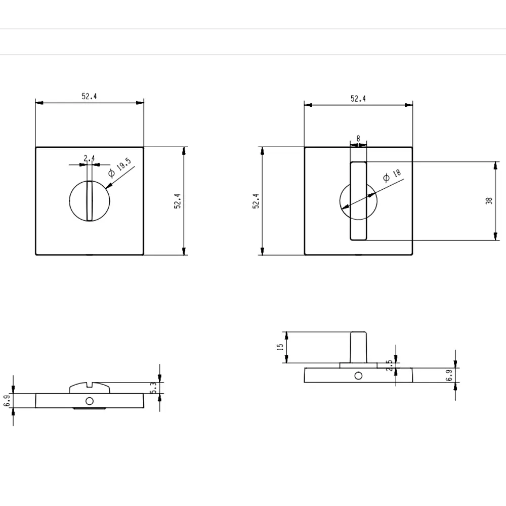 Фиксатор под ручку KREAFORTA алюминий цвет черный 89450142 STLM-2095754  - Вид №5