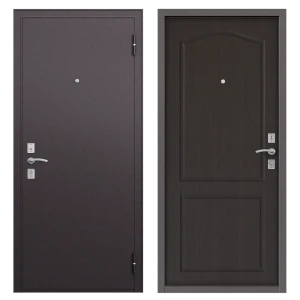 Дверь металлическая Стеф, 860 мм, левая, цвет орех тёмный