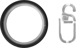 Кольцо с крючком для карниза INSPIRE, черный матовый, 10 шт 85186813