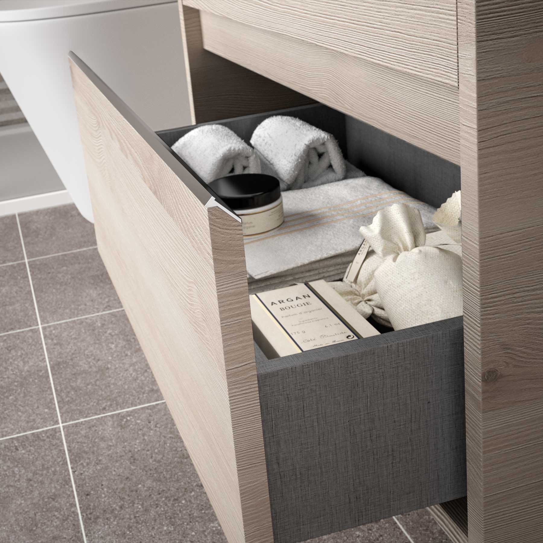 23272 SALGAR Мебель для умывальника S40 500 2 ящика NATURAL 497 x 556 x 385 мм Естественный  - Вид №3