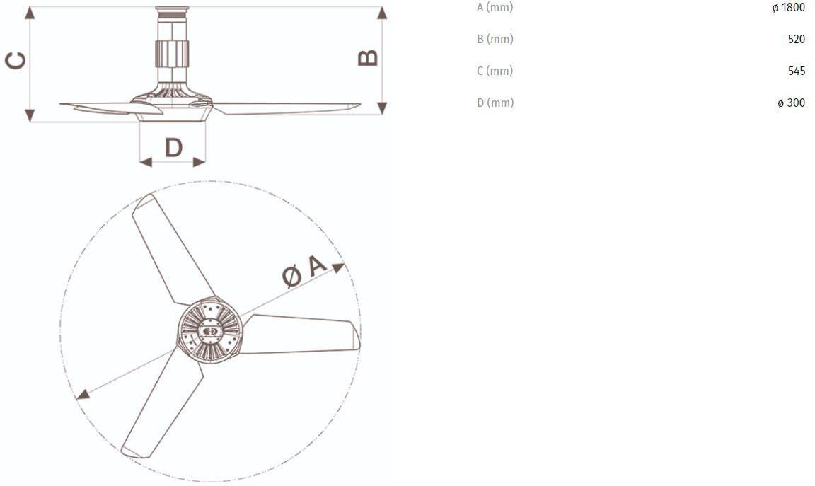 Vortice Потолочный вентилятор со встроенным освещением Nordik air design 61039 - Вид №4