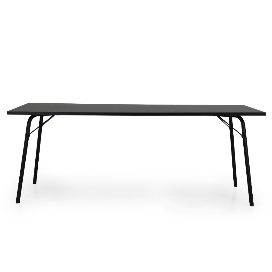 Стол обеденный Tenzo Daxx, 75х200х90 см, меламин/металл, серо-черный 7180034 - Вид №2