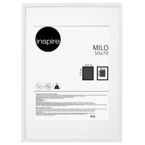 Рамка фото Milo 50×70 см белая с эффектом дерева INSPIRE 85578076