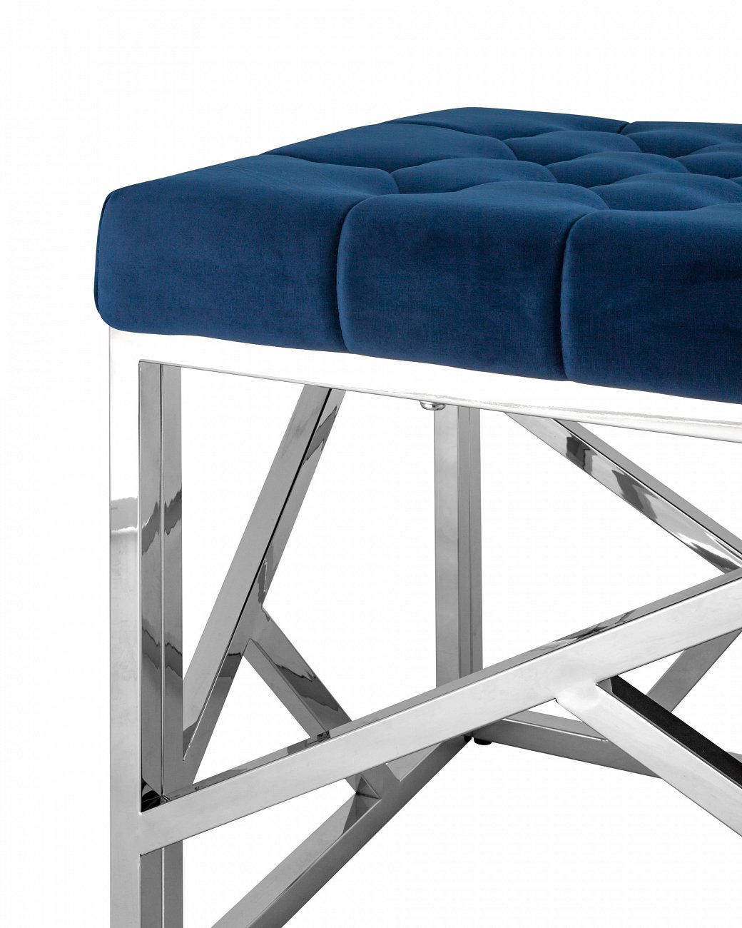 Банкетка-скамейка прямоугольная синяя с серебром "Арт Деко" STOOL GROUP ДИЗАЙНЕРСКИЕ 00-3881873 Серебро;синий  - Вид №2