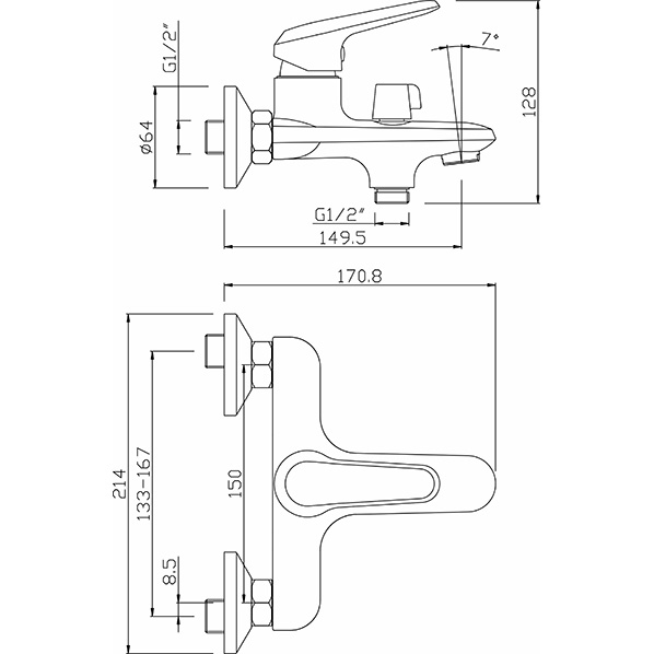 35-05L TALAY  Смеситель для ванны  ARGO kran 3505ltalay - Вид №1