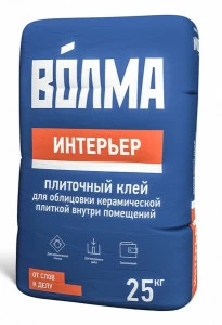Клей плиточный цементный Волма-Интерьер 25 кг (внутр.плитка малого и среднего разм.)