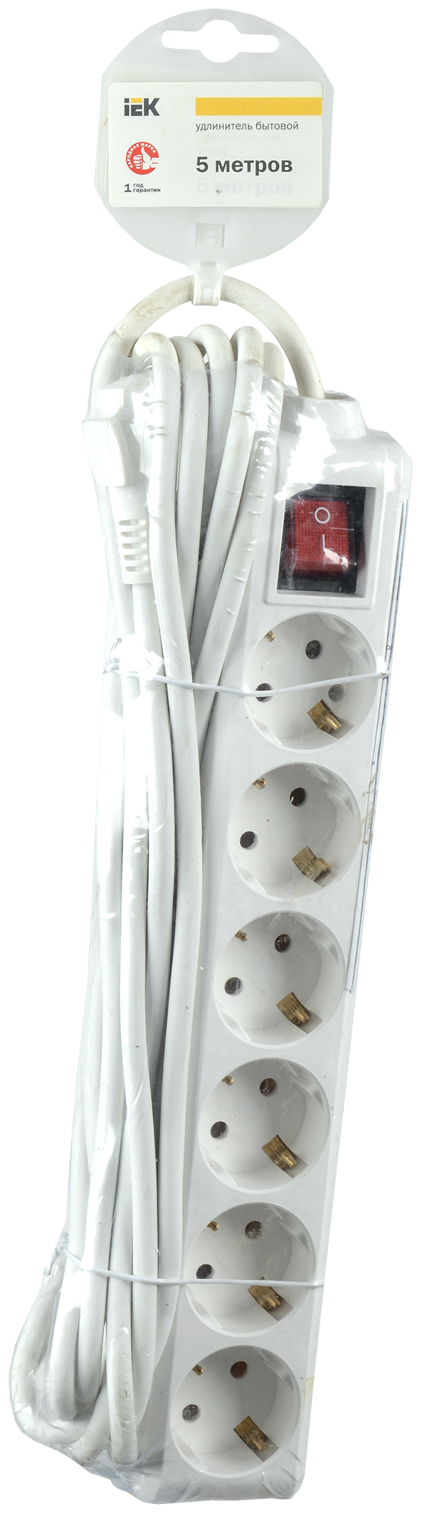 WYP10-16-06-05-ZK-N Удлинитель у06к-выкл. 6 мест 2р+pе/5метров 3х1мм2 16а/250 iek ITK Santreyd  - Вид №1