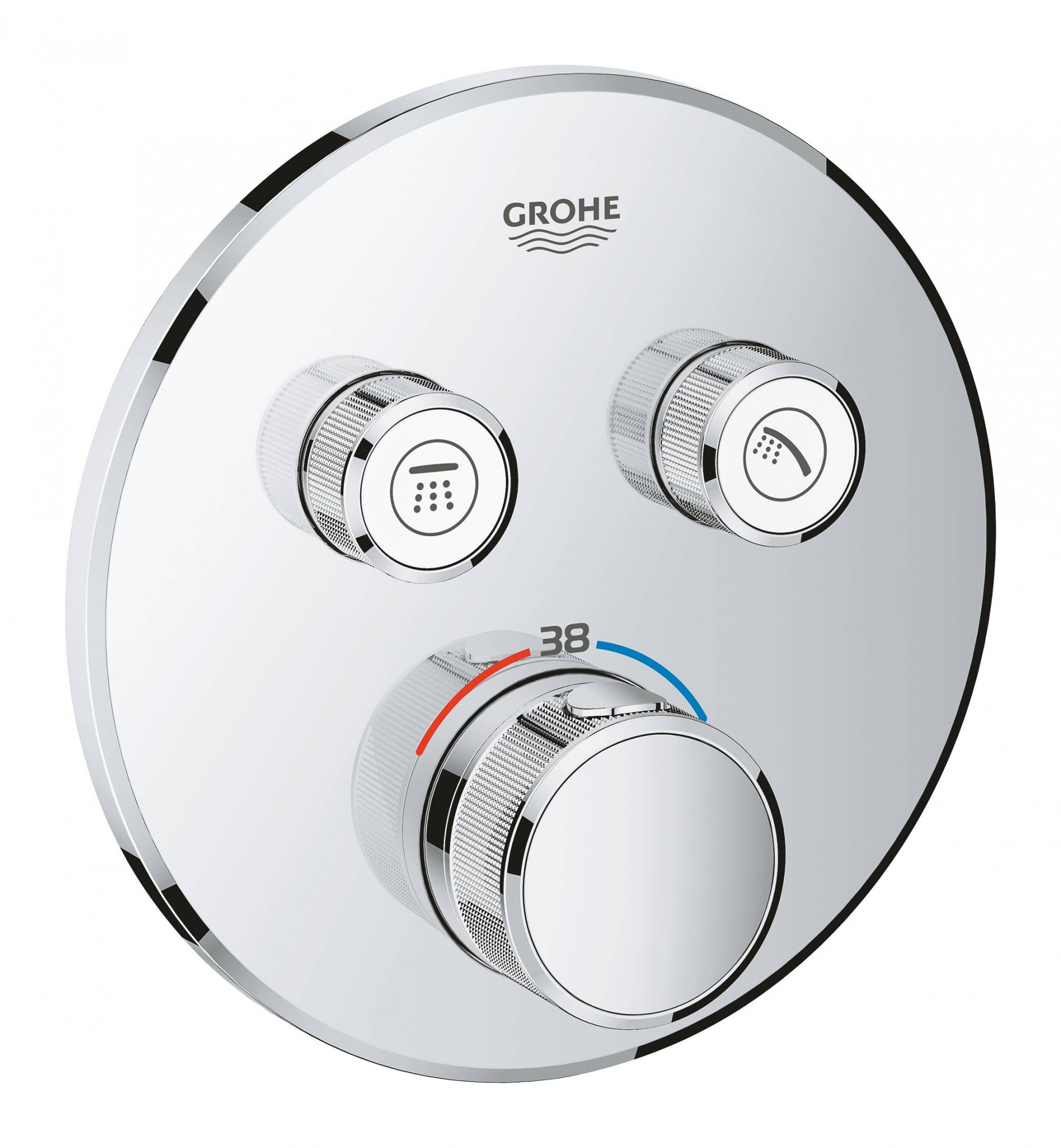 Внешняя часть термостатического смесителя на 2 выхода GROHE Grohtherm SmartControl, хром (29119000)
