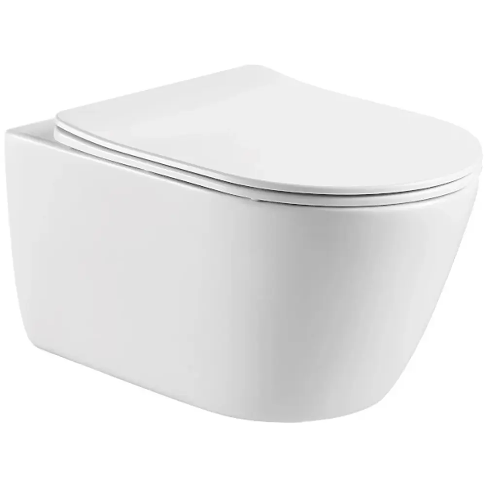 Унитаз подвесной Aquatek Оберон AQ1363W-00, безободковый, с сиденьем микролифт STLM-2125667