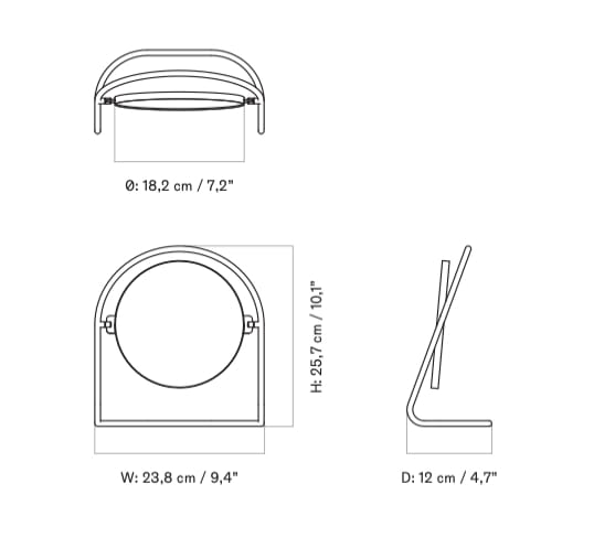 Латунное настольное зеркало Audo Copenhagen Nimbus ARCH-00116090 - Вид №11