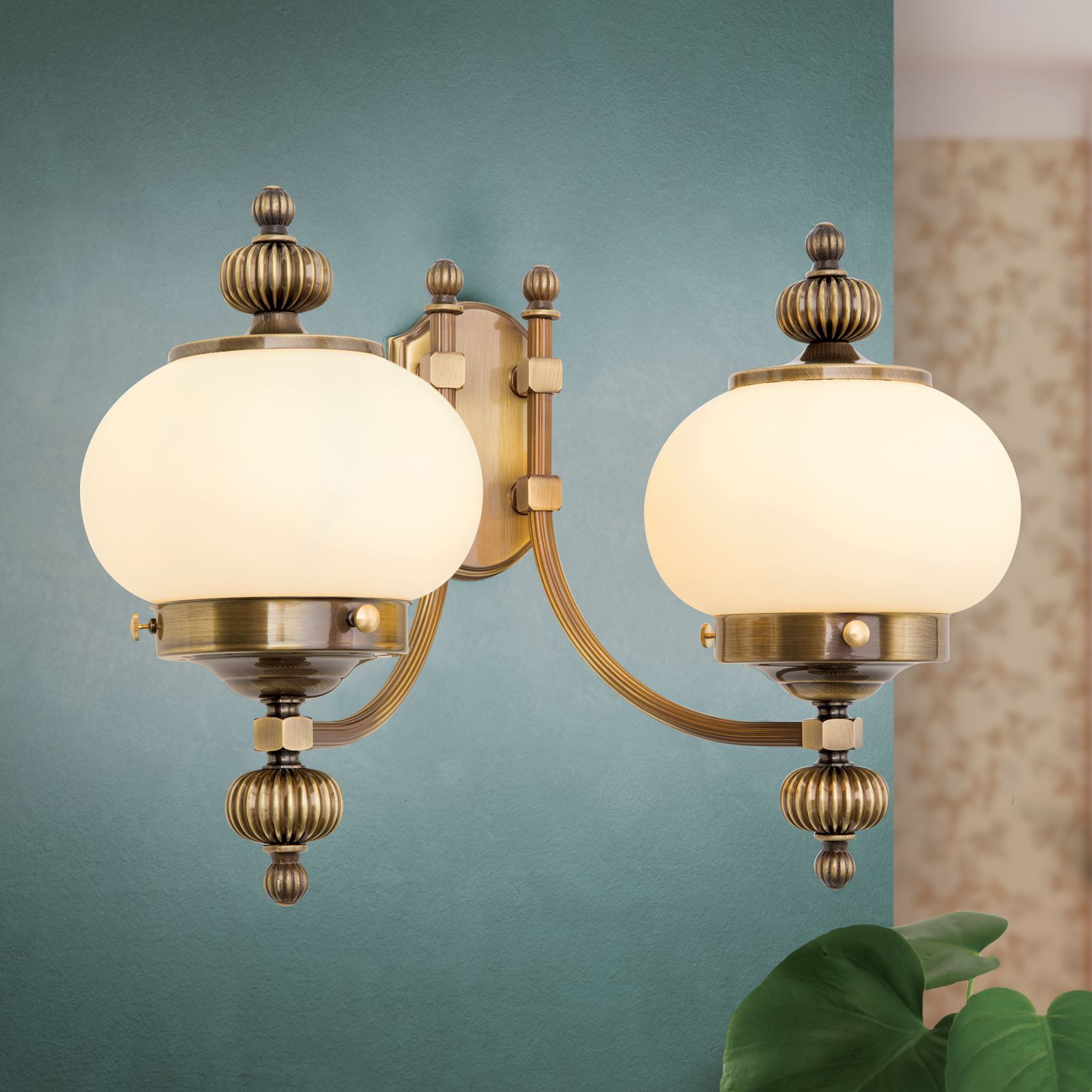 Настенный светильник из латуни и стекла Orion Wiener Nostalgie ARCH-00019853 - Вид №2