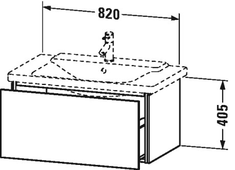 LC614701818 L-Cube Тумбочка подвесная Белый матовый, декор Duravit - Вид №1