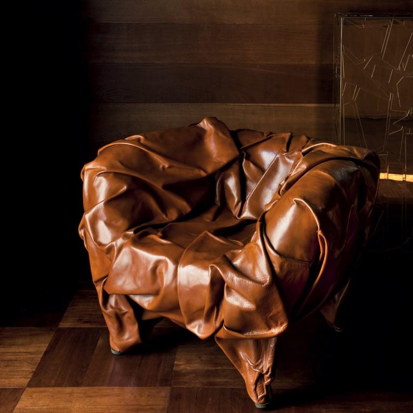 edra Кресло с подлокотниками из экологического меха Grinza Grz010 - Вид №3