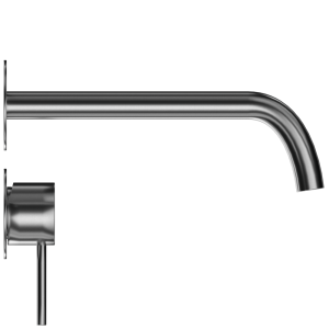 D414-S Смеситель для ванны однорычажный, матовая нержавеющая сталь duten