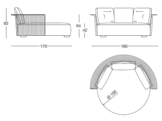 Ткань круглая Садовая кровать Longhi курорт ARCH-00071585 - Вид №4