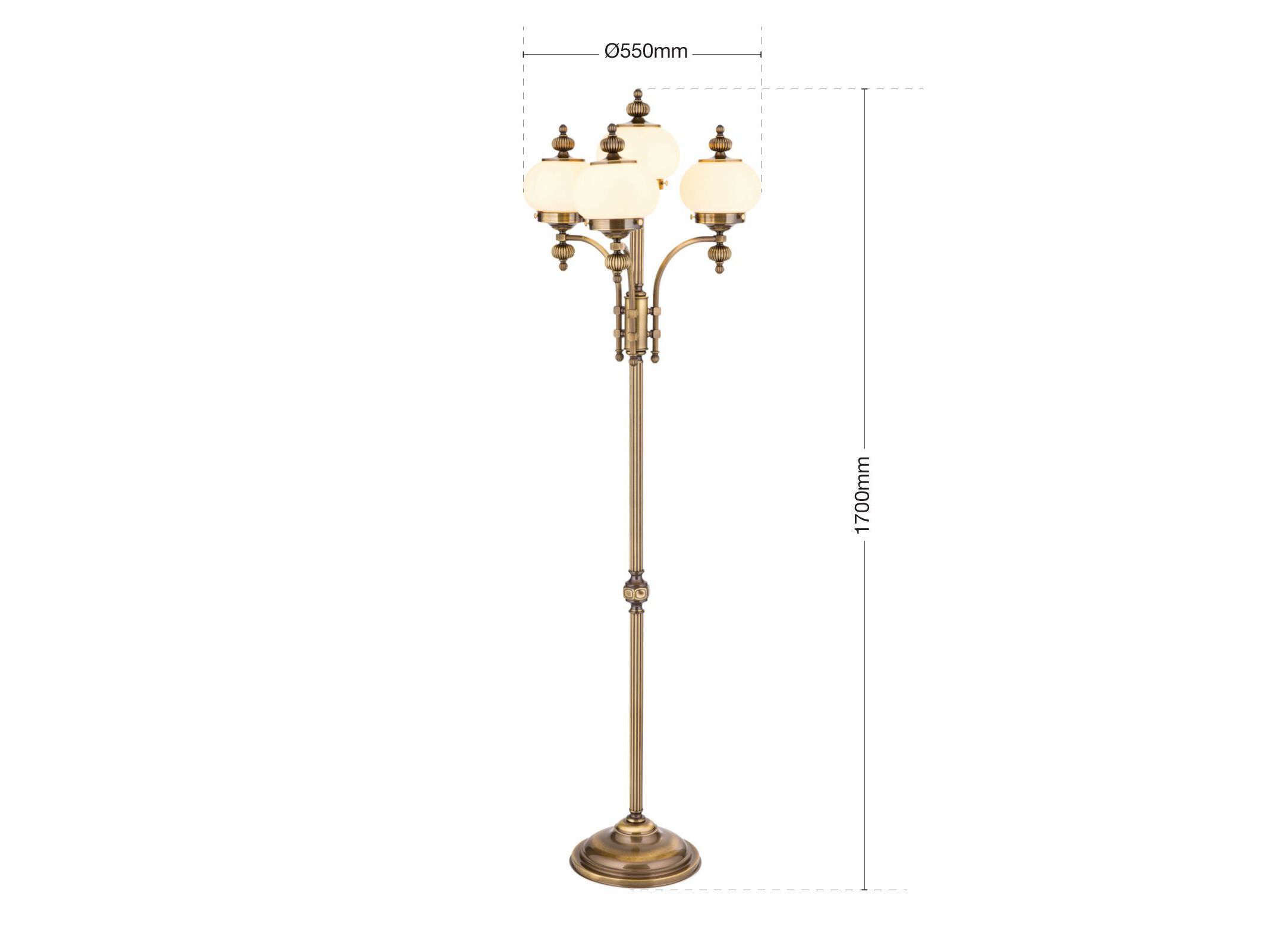 Торшер из латуни и стекла Orion Wiener Nostalgie ARCH-00094667 - Вид №5