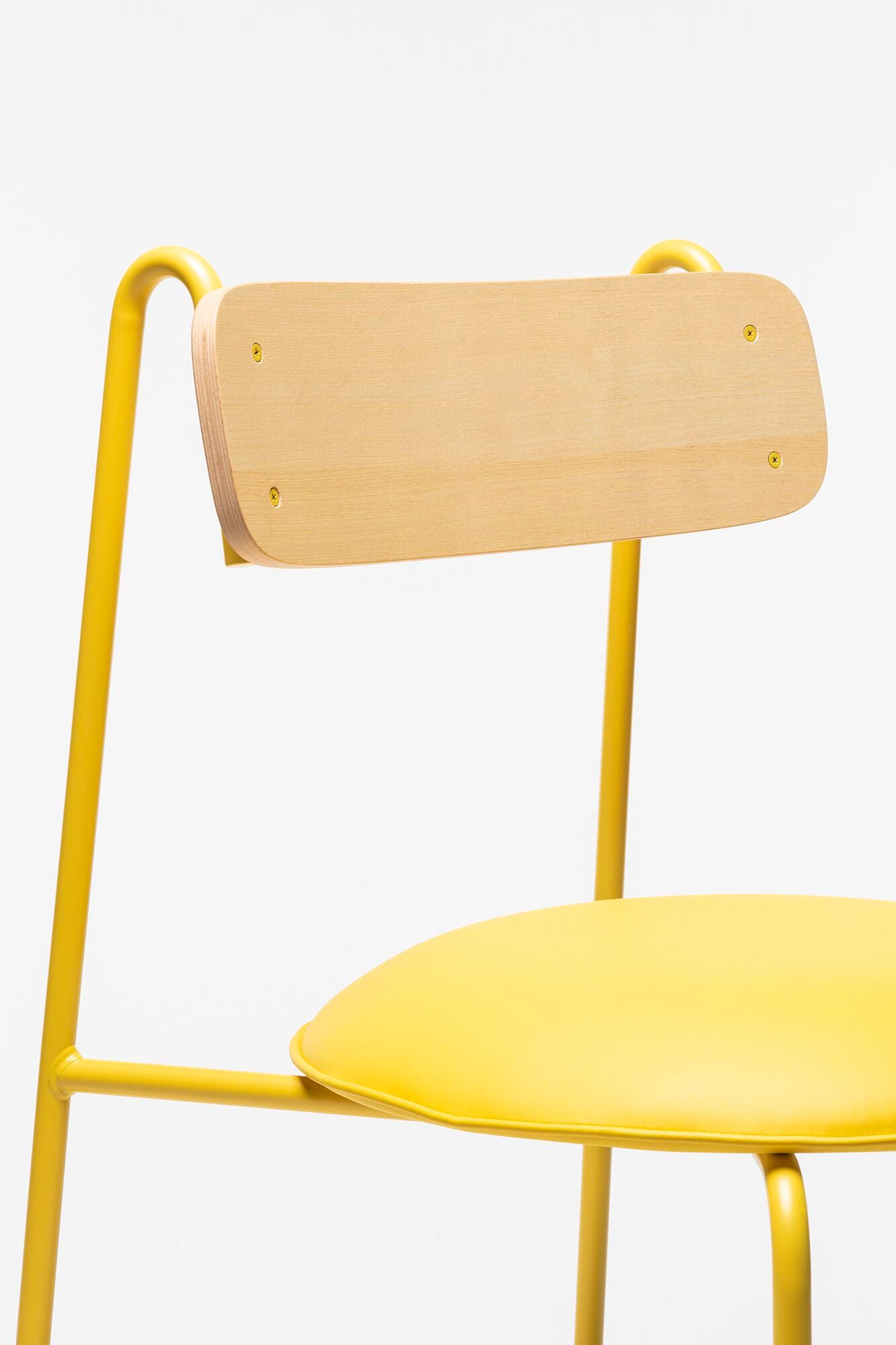 Окрашенный металлический стул со встроенной подушкой из искусственной кожи CHAIRS & MORE Lena ARCH-00091348 - Вид №10