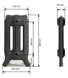 Чугунный радиатор GuRaTec Apollo 350 6 секций 7829 - Вид №1