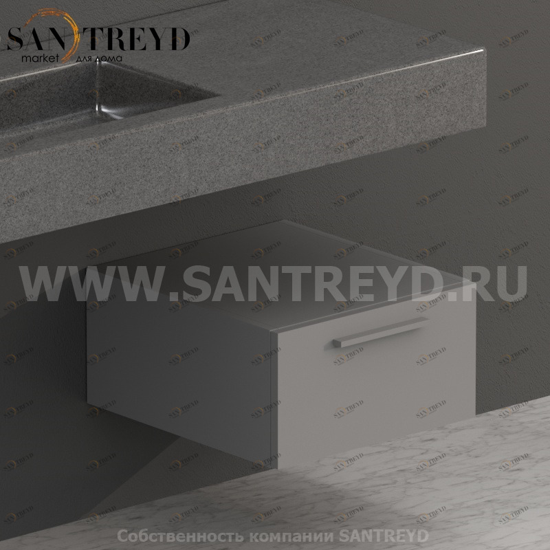 S04524TO2 Тумба с 1 ящиком 45 см серая Globo ARREDO WOOD Италия Ceramica Globo