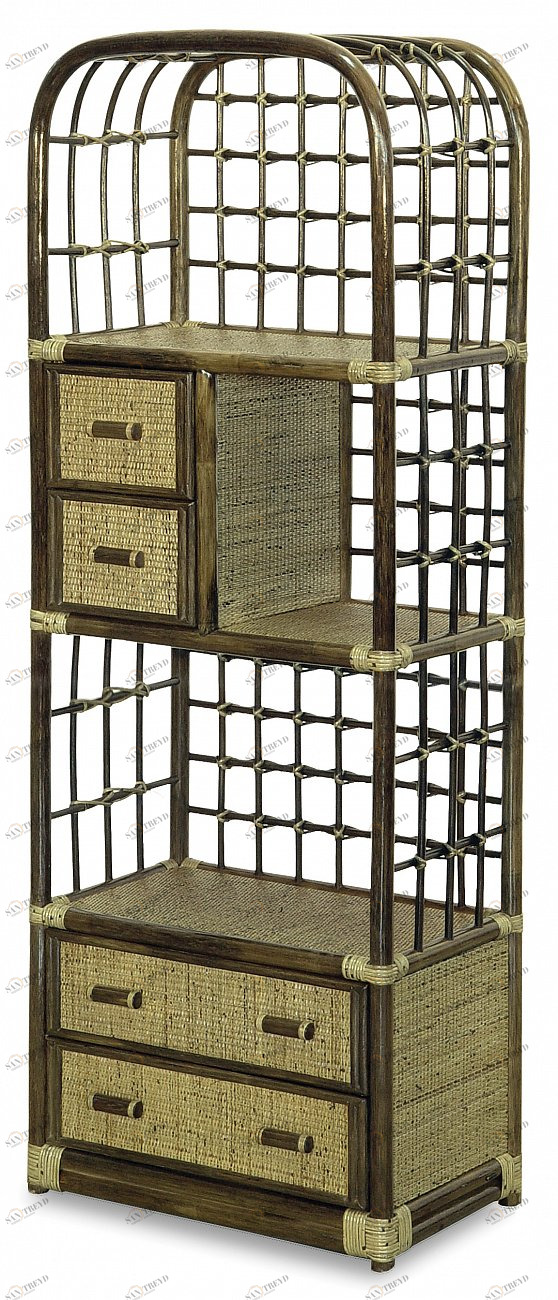 Этажерка с 4 ящиками 160х60 см олива Calamus Rotan VINOTTI  00-3885316 Зеленый 