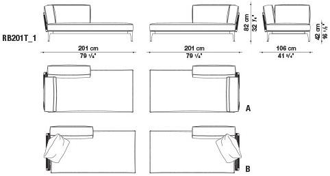 B&B Italia Outdoor Садовый лежак из ткани Ribes sun-id-1476475 - Вид №13