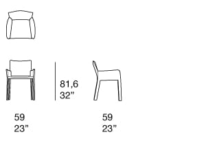 Тканевый стул с подлокотниками Paola Lenti MIA ARCH-00149121 - Вид №2