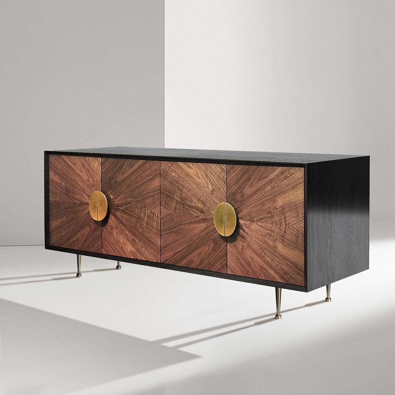 Тумба длинная с 4 дверцами американский орех Sundraw ACWD SUNDRAW 00-3981947 Коричневый  - Вид №1