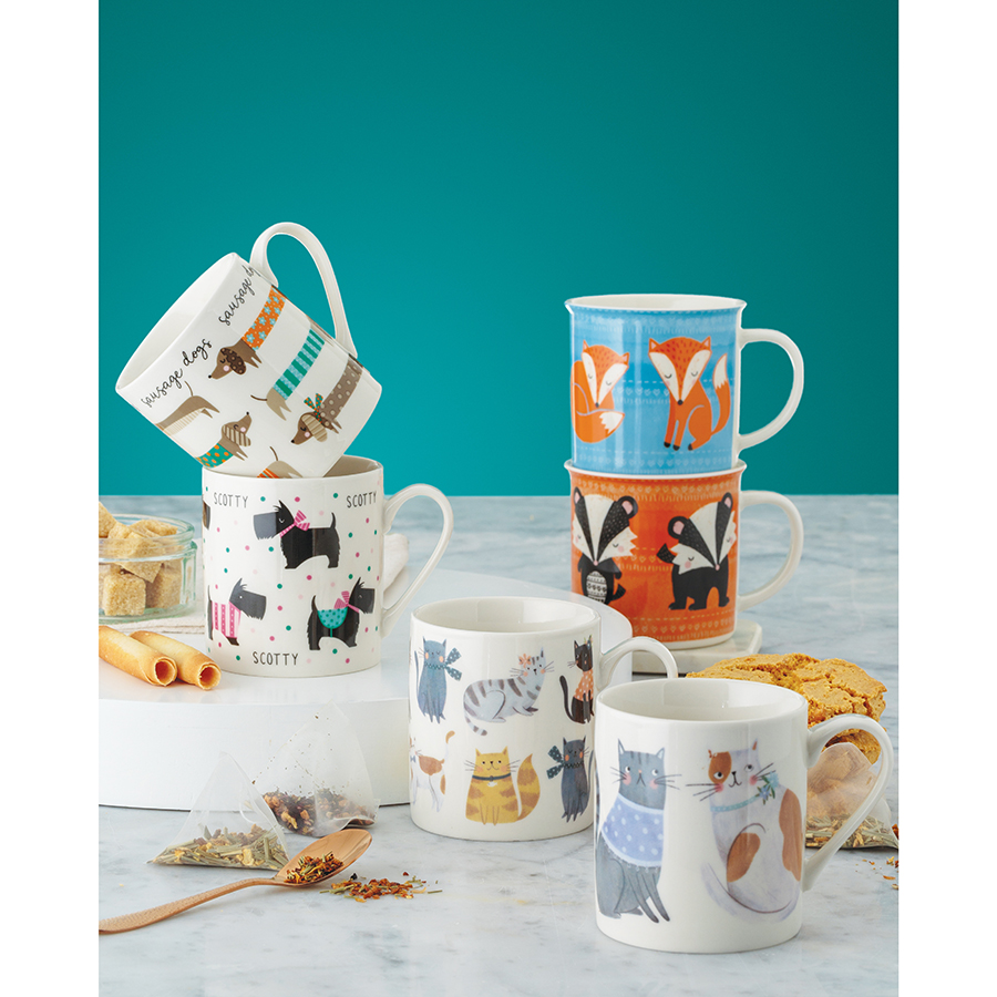 P_0059.596O Кружка woodland animals 420 мл оранжевая Price&Kensington  - Вид №2