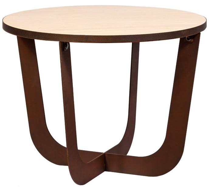 TrackDesign Круглый журнальный столик из стали Corten ™ и дерева окуме  Tt0747001  - Вид №1
