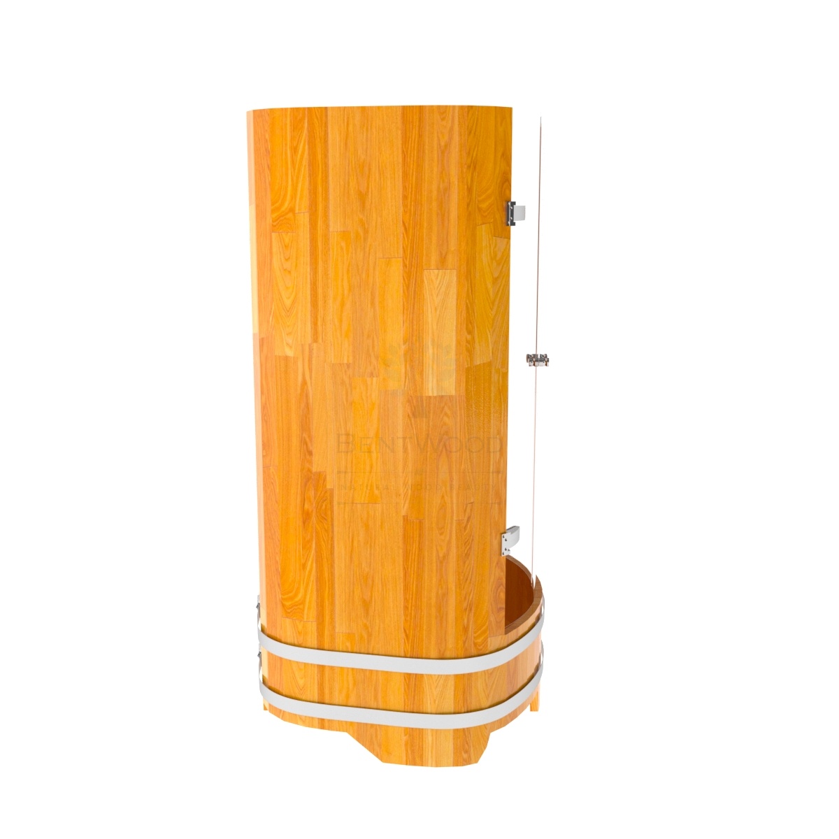 2127 Душевая кабина со стеклянными дверцами (лиственница натуральная сращенная) Alyarus  - Вид №2