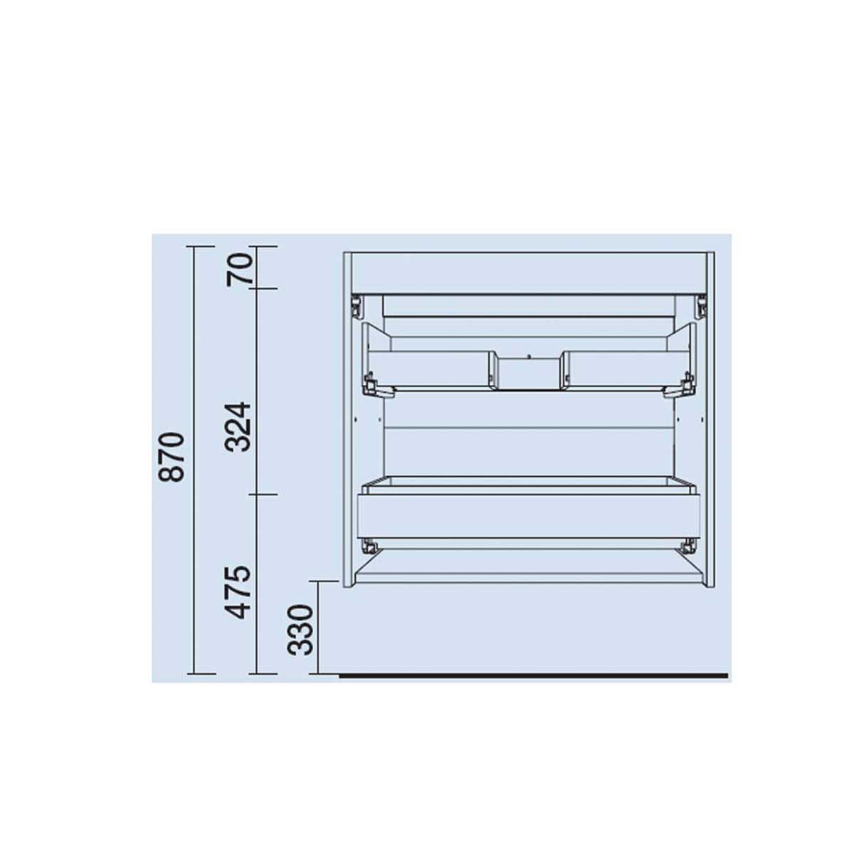 81704 SALGAR Мебель для умывальника FUSSION CHROME 1000 MACCHIATTO с 2 ящиками 997 x 540 x 450 мм Макиато - Вид №3