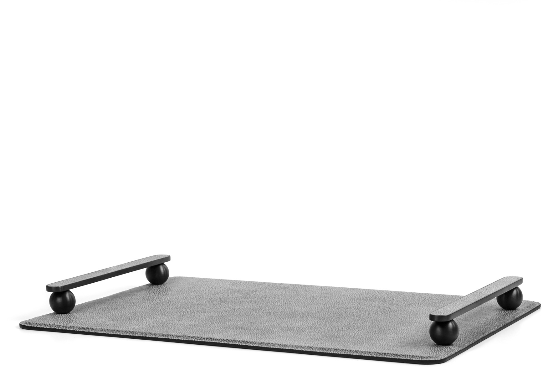 Памфили Поднос - 35,5X35,5 см / металл-финиш_вороненая-латунь / ари-кожа_крем