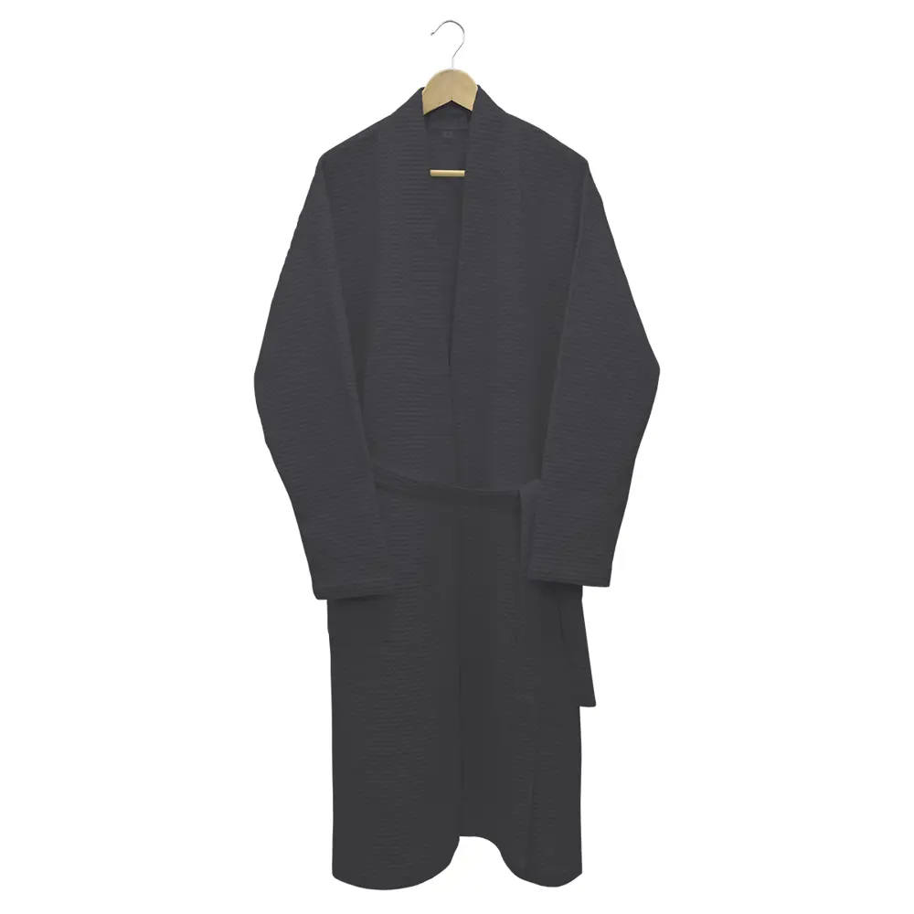 89367748 Халат вафельный Votex Home Кимоно без капюшона размер M цвет темно-серый STLM-0968235 