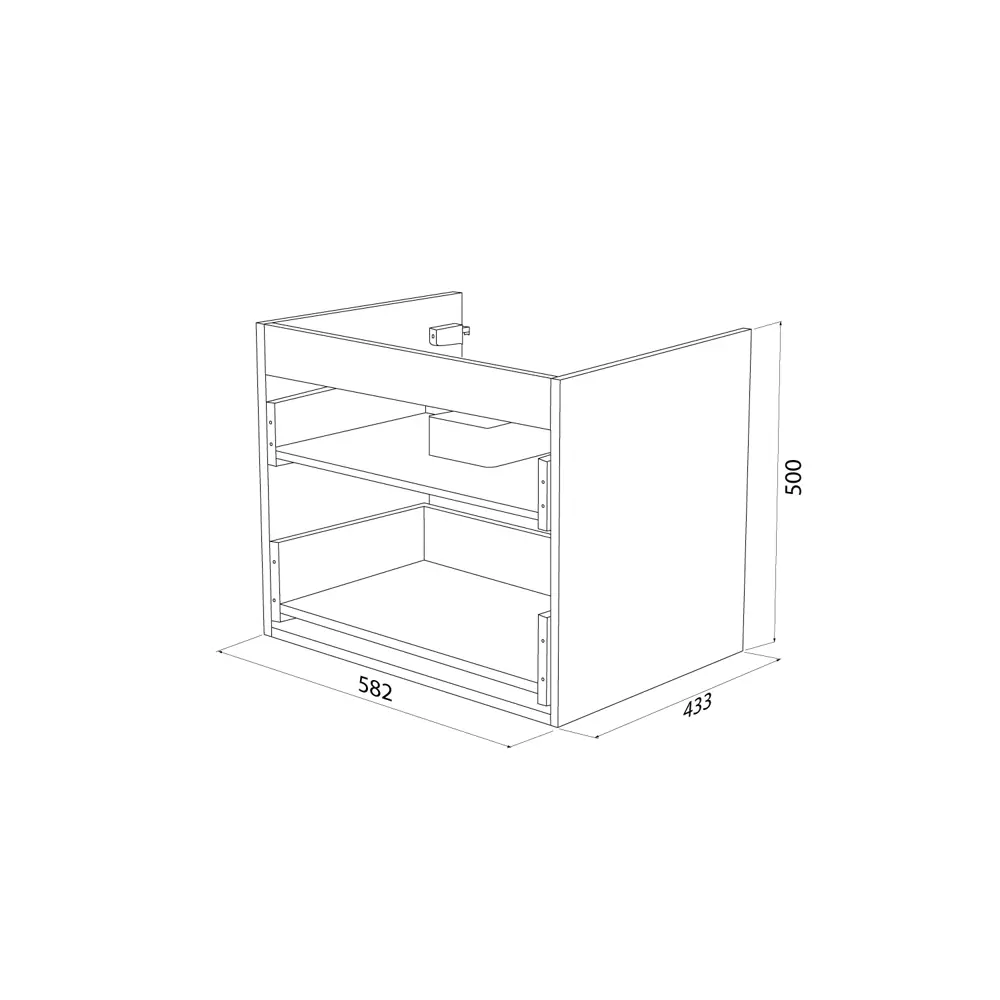 Корпус тумбы подвесной Iddis Lahta LAH60W0i95 50x58.08x43.3 см цвет белый STLM-2180501 - Вид №9
