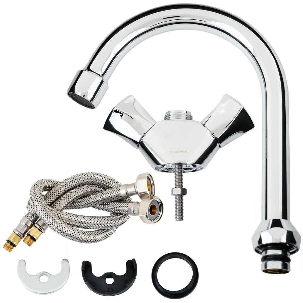 Смеситель для раковины Vidima Element двухвентильный цвет хром 82640775 STLM-2109178 - Вид №2