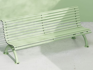 Оцинкованная стальная скамья со спинкой