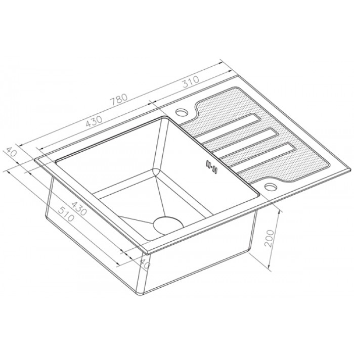 Zorg GL 7851 Black Bronze Мойка кухонная прямоугольная Zorg  - Вид №3