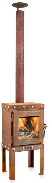 RB73 Отдельно стоящий закрытый дровяной камин из стали Corten ™  Rb-1002  - Вид №1