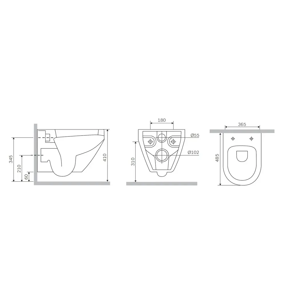 Комплект инсталляция с унитазом AM.PM Spirit V2.0 IS30251.C701700LM, безободковый с микролифтом, клавиша S цвет хром 89374361 STLM-2064056 - Вид №3