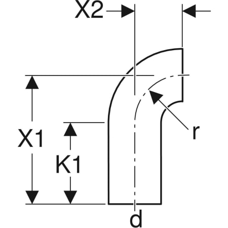 366.055.16.1 Отвод удлиненный Geberit PE Geberit  - Вид №6
